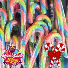 Rainbow Candy Canes Bonds Santa Christmas Xmas Pick N Mix Sweets Retro Party