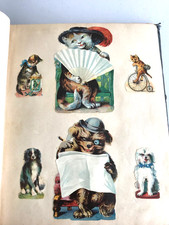 ANTIQUE SCRAP BOOK 31 PAGES BEAUTIFUL VICTORIAN SCRAPS CHILD FLOWER BIRD ETC. 