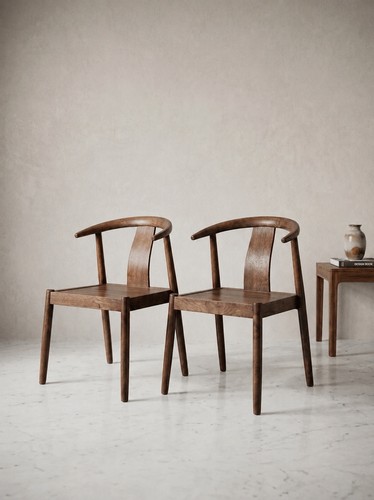 Pair solid walnut dining - of,