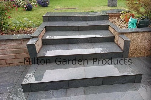 Black porcelain paving slabs - paving,