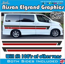 NISSAN ELGRAND Camper Side Stripes Decals Stickers Van Motorhome Graphics  026