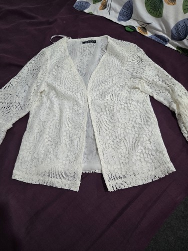 Lace bolero shrug cream - bolero,