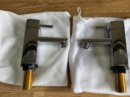 Basin taps pair chrome finish - basin,