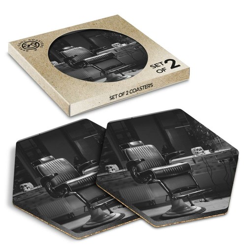 Hexagon coasters bw - coasters,