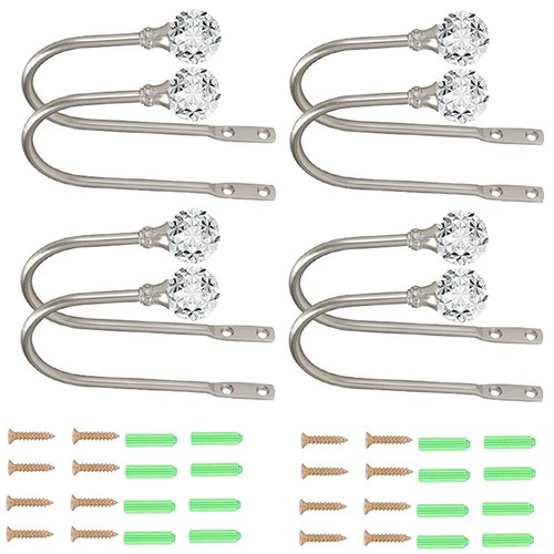 8pc silver metal crystal - 4/8pc,