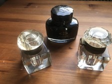 Vintage Pair Glass & Brass