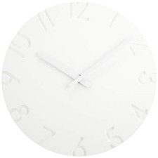 Lemnos Wall Clock Analog Curved White CARVED ARABIC Diameter 24? NTL10-04A LE