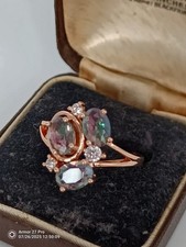 Vintage 1990 14 Ct Rolled Gold Mystic Topaz Ring Size UK O.5 US 7.25 Hallmarked!