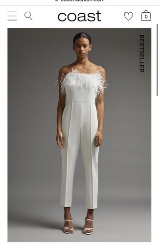 Coast feather trim jumpsuit - coast,