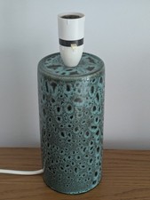 Teal Glaze Mid Century Studio Pottery Lamp Base ? Poole Blue Lace Sea Crest ?