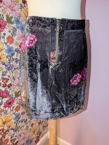 Odd molly velvet silver floral - silver,