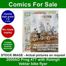 2000AD #477 comic - Nice FN+ clean - with Raleigh Vektar flyer V1 - 1986