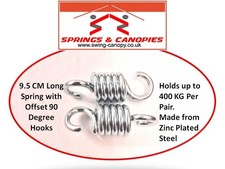 2 x Strong suspension hooks springs 2 or 3 seater garden swing hammock 9.5 90deg
