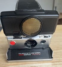 Vintage Polaroid SX-70 Land Camera - Sonar Auto Focus Black - untested