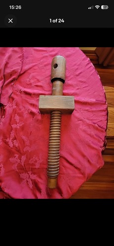 Primitive antique wooden screw - antique,