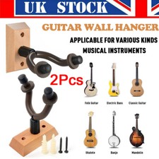 2X Guitar Wall Mount Hanger Hook Bracket Holder Wooden Stand Bass Banjo Electric