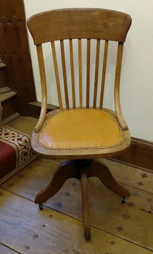 Antique edwardian oak swivel - antique,