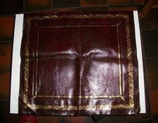 Real Leather Hand Tooled Red Skiver Writing Slope or Desk Restoration 45x41cms