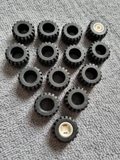 LEGO Tyres (x14) FOURTEEN D. 21mm x 12mm Part 4568644 Black Tyres Offset Treads