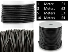 Black Leather Cord Black 2mm