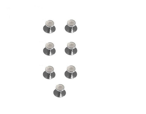 New shirt studs silver pearl - new,