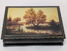 Vintage Fedoskino Lacquer Wood