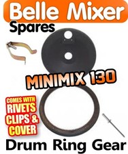 Belle Cement Concrete Mixer RING GEAR Minimix 130 Spares Parts Drum + Cover