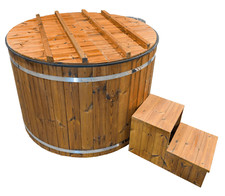 SIMPLE 160cm garden jacuzzi 8 Jets, auto cleaning, real wood,  EU manufactured 