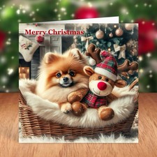 Pomeranian Dog Christmas Card