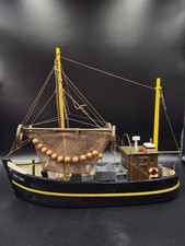 Vintage Hand Built Hanah Wooden Model Fishing Boat, 'The Mary Jane', Boom Nets
