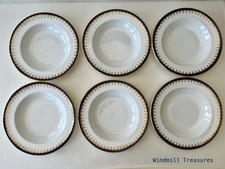 6 AYNSLEY LAURETTE COBALT BLUE RIMMED SOUP PASTA BOWLS - GREAT CONDITION