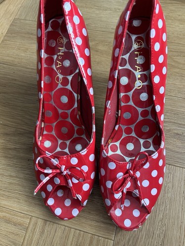 Red and white polka - red,