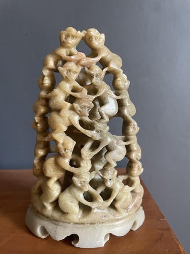 Vintage chinese carved stone - carved,