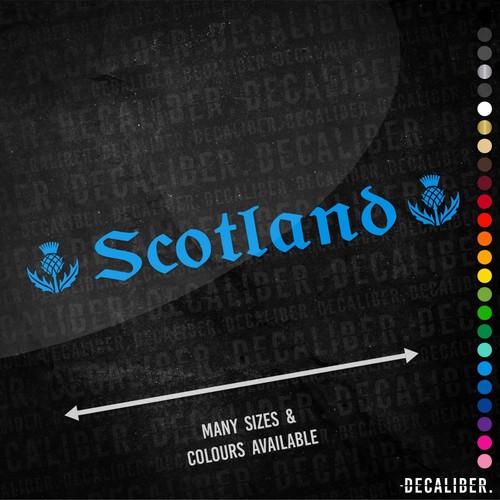 Scotland with thistles sticker - with,