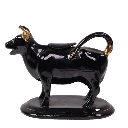 Jackfield pottery cow creamer - jackfield,