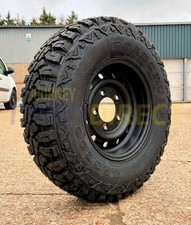 x4 235/85R16 ROADCRUZA RA3200 TYRES ON 16" BLACK WOLF STYLE STEELS - LR DEFENDER