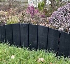 Garden Picket Fence Border Edging Grass Lawn Fencing Wooden Black Panels 4Pcs