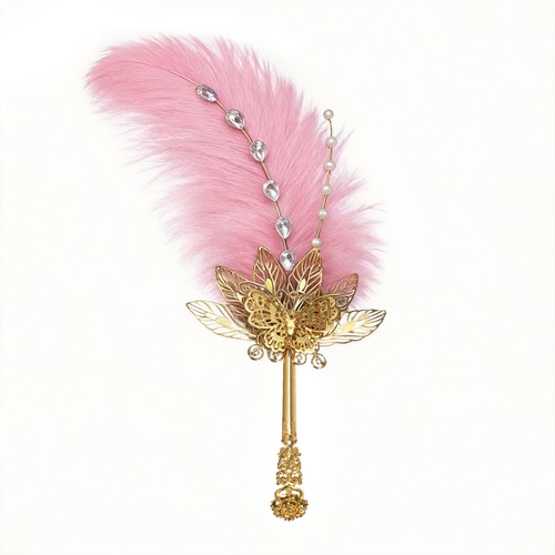 Ostrich feather fan hand - ostrich,