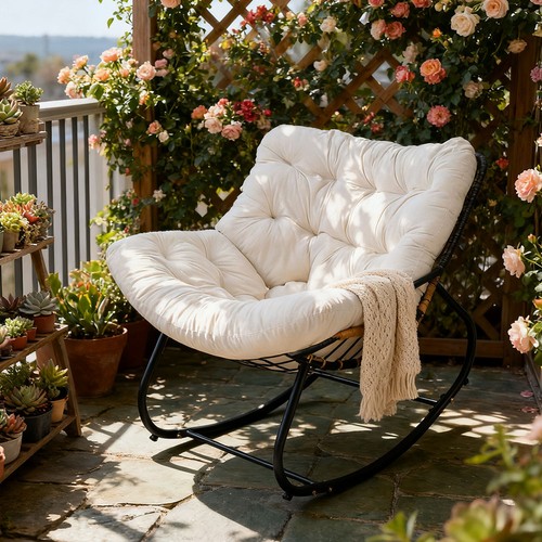 Nest rattan rocking egg chair - egg,