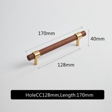 Wooden Cabinet Drawer Pulls Brass Kitchen Cupboard Wardrobe Door Knob Handles