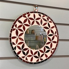 Red Flower Mosaic Tile Wall