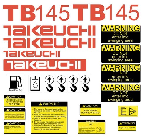 Tb145 decals takeuchi - tb145,