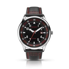 Sekonda Mens Black Leather