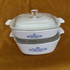 2x Vintage Pyrosil Ware Blue