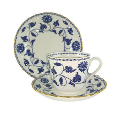 Spode Blue Colonel Tea Trio