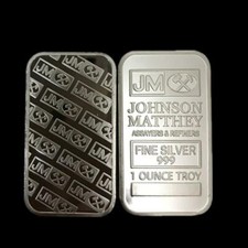 One troy OZ Johnson Matthey Fine Silver Plated Souvenir Bullion Bar Badge