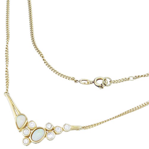 Chain necklace opal brilliant - opal,