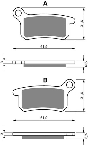 Brake disc pads front h - brake,