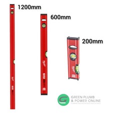 Milwaukee Redstick Slim Spirit Level Triple Set - 200mm 8" Level - 610mm 24"