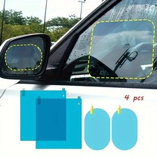 4pcs Car Rearview Mirror Protective Film Side Windows Sticker, Anti Fog Glare Ra